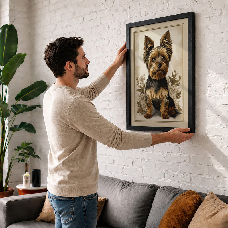 Terrier In Botanicals Vintage - Print, Unframed, A2 - 59.4 x 42.0 cm