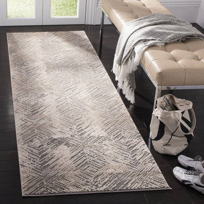 Tapis ivoire / gris à motif géométrique Edvin
