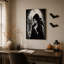 Art mural sur toile, sorcière gothique avec corbeau-1352982637