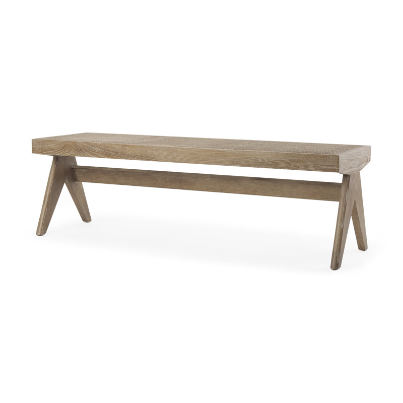 Banc en bois massif Gaye, Brun moyen