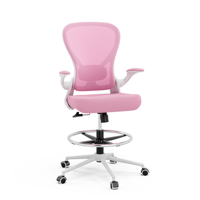 Chaise de bureau rose, Blanc, Rose