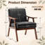 Chaise d'appoint Mid-Century moderne en similicuir noir - compacte et élégante pour tout espace de vie