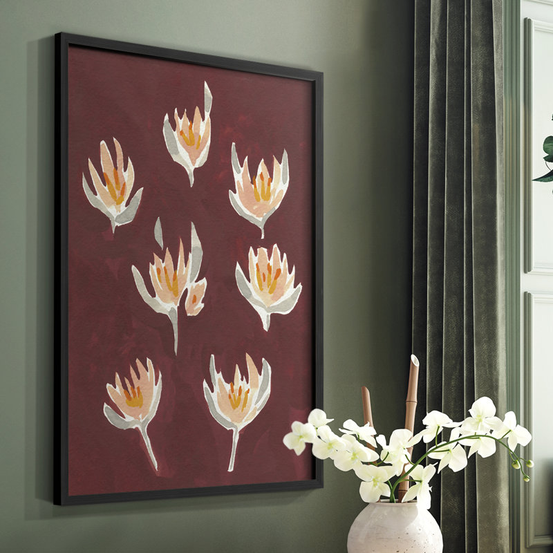 «Pink Potpourri I», reproduction encadrée - bois massif, Noir, H 28 po x l 22 po