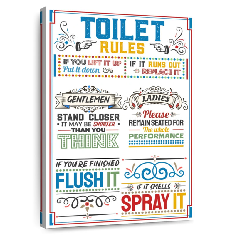 Tergel Colorful Toilet Rules, 45" H x 30" W