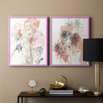 Petal Drift III - reproduction encadrée de qualité supérieure - prête à être accrochée - aucun clou requis - aucun clou requis