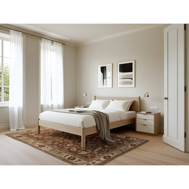 Tapis brun lavable à la machine, Rectangle 5 pi x 7 pi