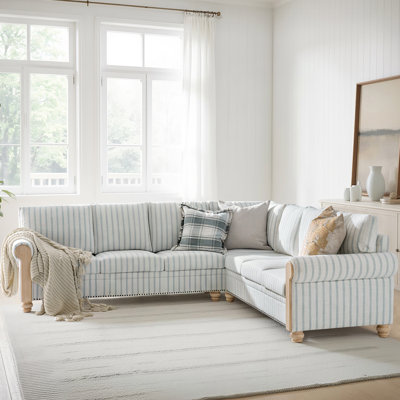 Canapé modulaire de style campagnard rayé Terren