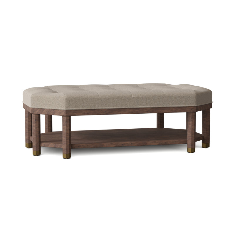 Libby Langdon 53" Wide Tufted Cocktail Ottoman with Storage, Tobacco, Sage (8789 30)
