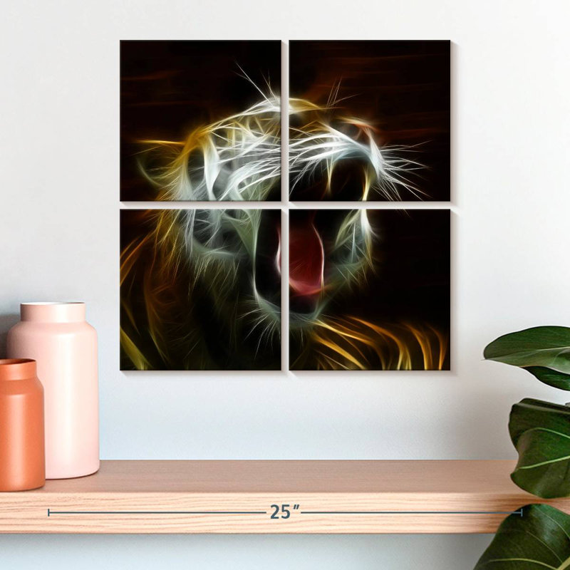Tiger Yawn, 18" H x 18" W