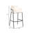 Wainaku Upholstered Bar Stool – Pub Chair with Powder-Coated Black Stainless Steel Base – Low-Back, Padded Faux-Leather Seat, Contemporary Accent Seating-1551404094