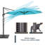Parasol de patio octogonal en porte-à-faux décalé Mithun 11FT avec contrepoids inclus, parasol d'extérieur suspendu avec lève-manivelle, protection contre les rayons UV toutes saisons pour terrasse avec jardin et terrasse-1264814622