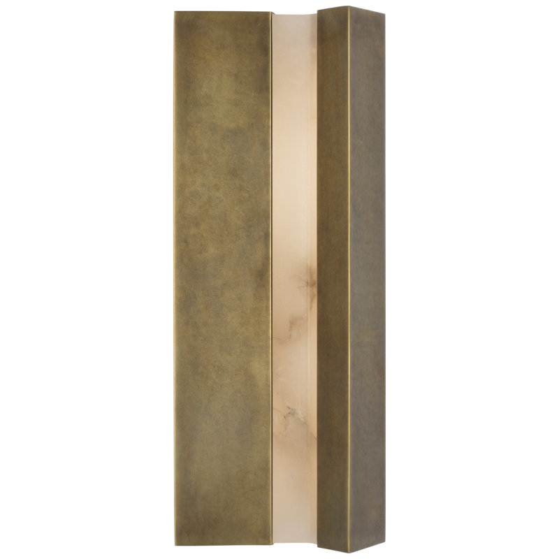 Anne-Marie Barton Austera 32" Sconce with Alabaster, Mottled Brass, 20" H x 8" W x 3.25" D