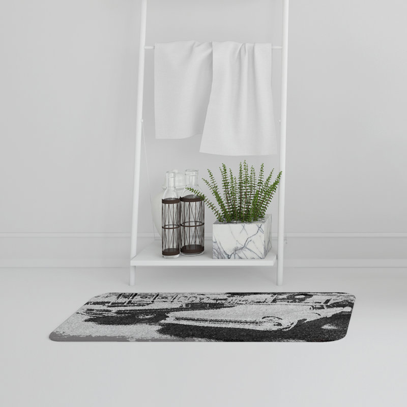 Mathew Non-Slip Bath Rug, Black