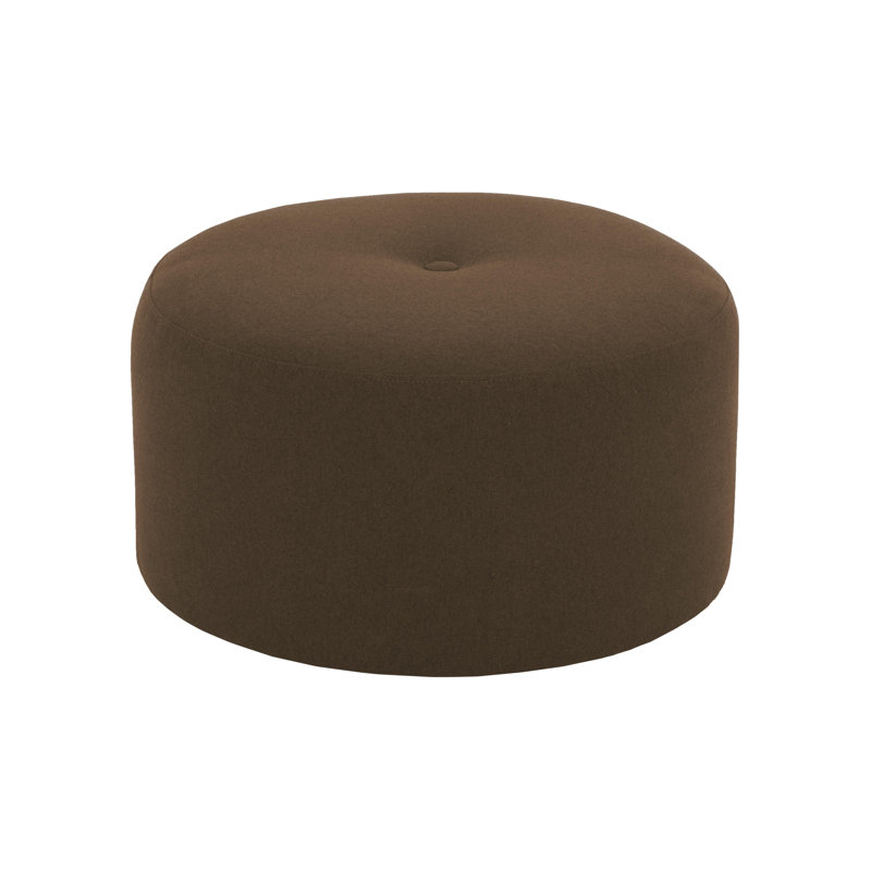 Cloquet 75cm Wide Tufted Round No Pattern Pouf Ottoman, Brown