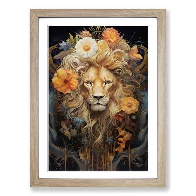 Leo Zodiac Contemporary - Single Picture Frame Print on Wood