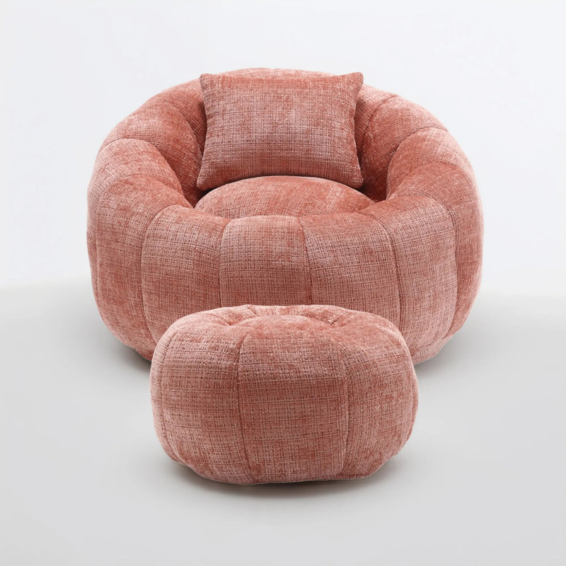 Full Compression Modern Bean Bag Chairs, Pink