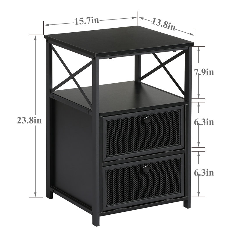 Kempst Steel Piece Bedroom Set, Full, Black