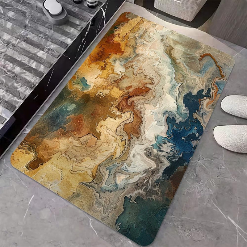 Tapis de bain en terre de diatomées, surface antidérapante ultra-absorbante, à séchage rapide, écologique, facile à nettoyer pour la salle de bain Tapis de porte 16 x 24 pouces