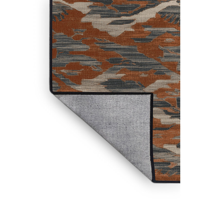 Machine Washable Turkish Brown Area Rug, Round 6'