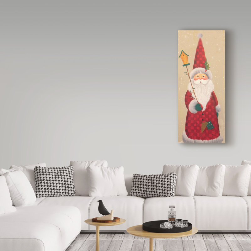 « pères noël nichoir », art sur toile, H 24 po x l 10 po x P 2 po