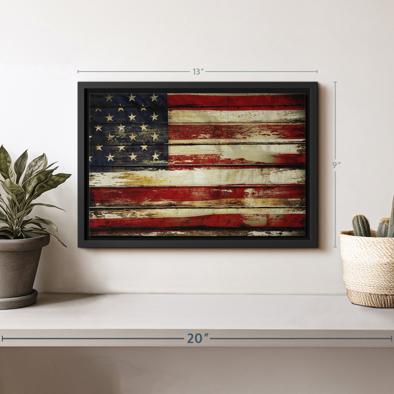 «Flags», impression sur toile avec drapeau américain, H 9 po x l 13 po
