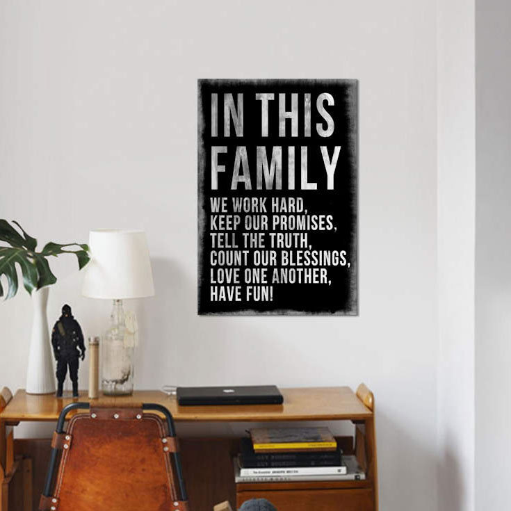 " Family Rules Chalkboard " by PI Studio East Urban Home Mat 