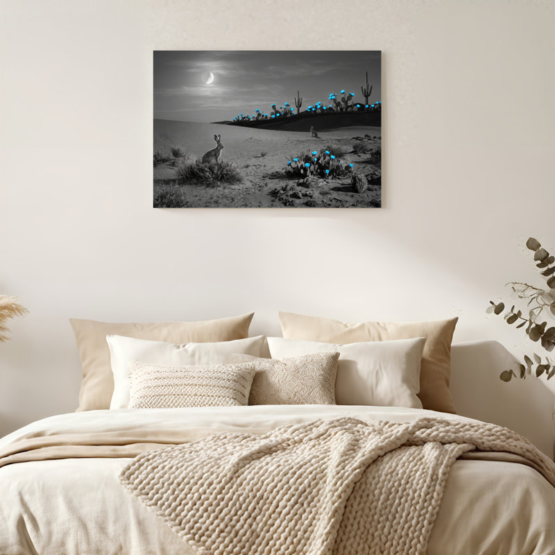 «Gallery Wrap», art mural sur toile pour le salon, la chambre à coucher, le bureau ou le vestibule - décoration murale décorative avec nuit du désert