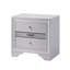 Table de chevet 3 tiroirs en bois avec boutons ronds en nickel, blanc-133961291