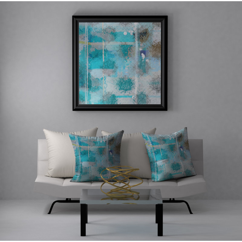 Abstract Throw Pillow, 20" H x 20" W