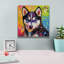 Toile épique Graffiti «Wouf Siberian Huskie» par Rich Monet, 12 po x 12 po-500829163