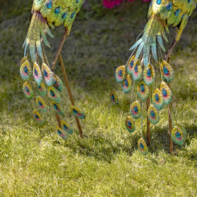 Ensemble de 2 statues de jardin Peacocks