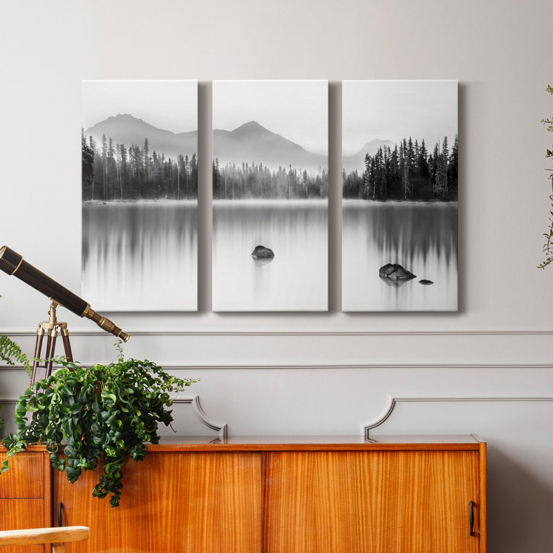 Mountain Reflection - Photographie sur toile tendue 3 pièces, H 27 po x l 54 po x P 1 po