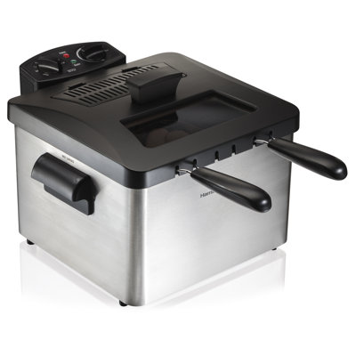 Hamilton Beach® Professional-Style Electric Deep Fryer with 12-Cup Food Capacity, Lid with View Window and Three Frying Baskets