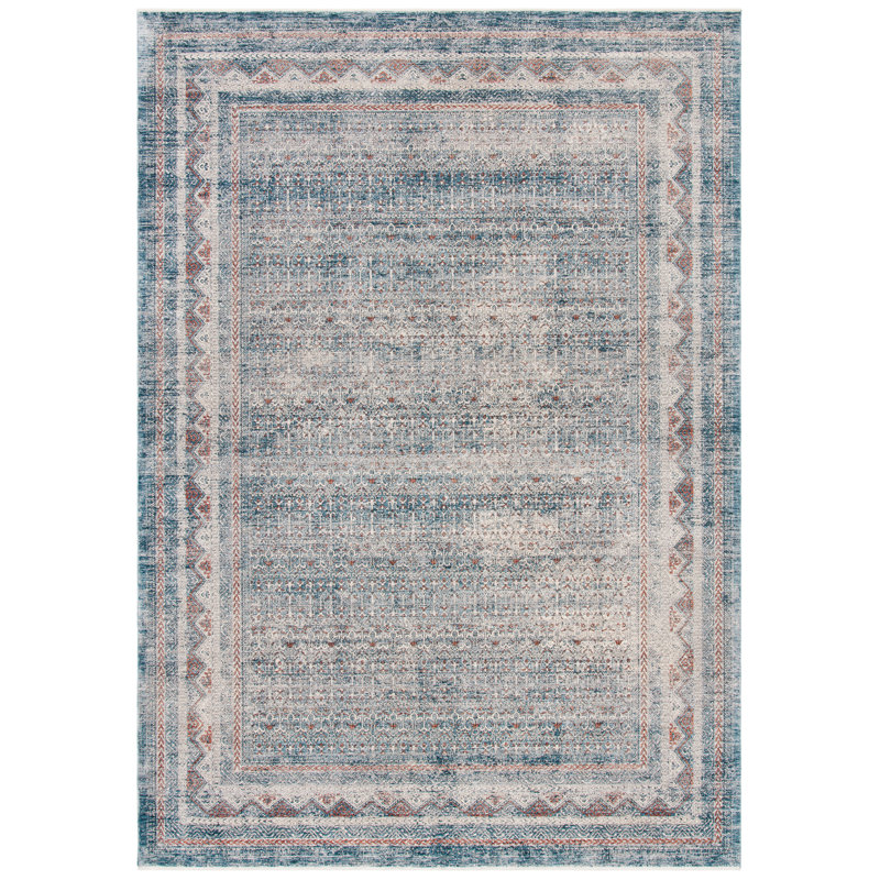 Southwestern Navy/Grey Area Rug, Rectangle 8' x 10'