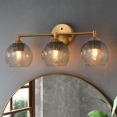 3-Light Bathroom Dimmable Vanity Light，Broken glass design