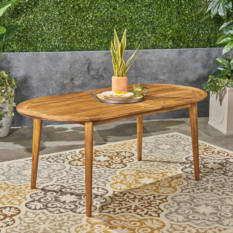 Table de salle à manger élégante / extérieure en bois d'acacia, Teck