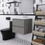 Meuble-lavabo mural 24 po avec lavabo en céramique blanche-1042980476