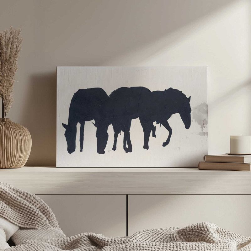 «Horse Silhouette I» par Michael Willett, reproduction d'art sur toile, H 12 po x l 18 po, Doré