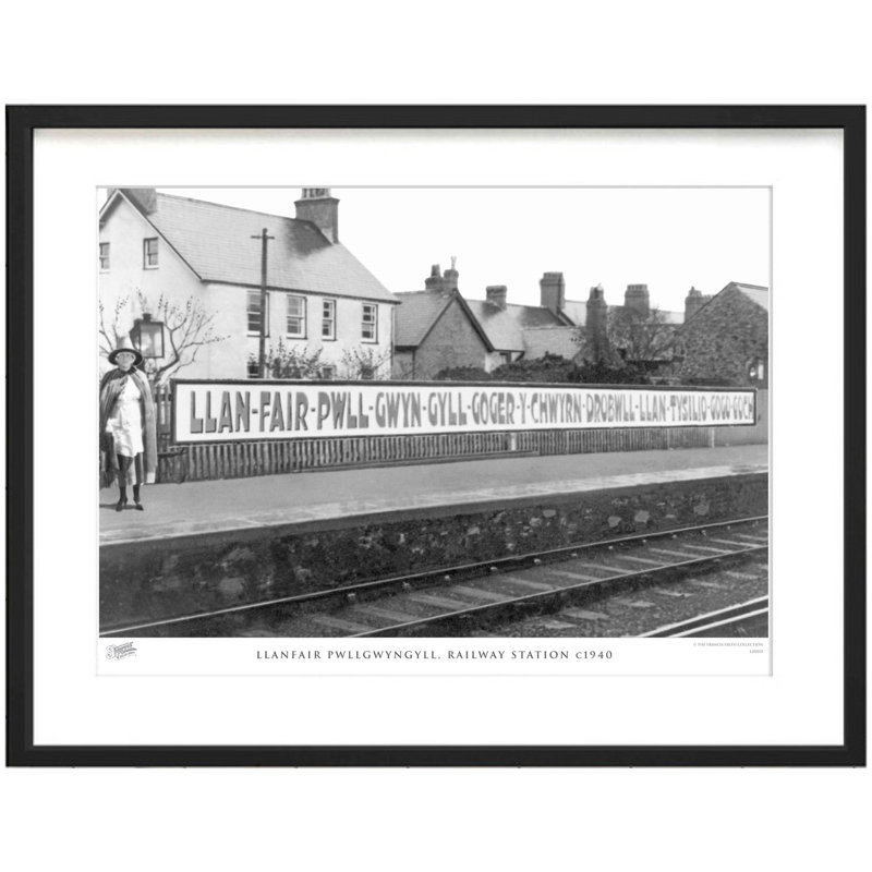 Llanfair Pwllgwyngyll, Railway Station C1940 - Single Picture Frame Print, 40cm H x 50cm W x 2.3cm D