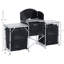 Table de camping portable: aluminium avec pare-brise et 3 armoires. Pour barbecue, fête, pique-nique, cour arrière. Composant pliable, pratique et spacieux: pique-niques, fêtes, jardins. Spacieux