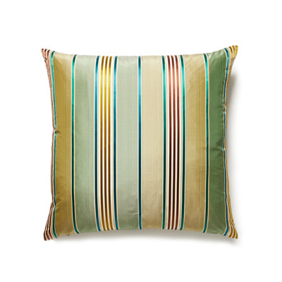 Charlotte Striped Silk Reversible Throw Pillow