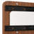  Modern Rubber Wood Wall Mounted Full Length Mirror with Sliding Panel and Adjustable Storage