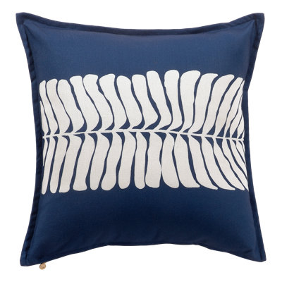 Coussin décoratif intérieur / extérieur en fil de polyester recyclé - double face, résistant aux taches, lavable à la machine - tropical - patio, terrasse, porche, salon - bleu - (20 po x 20 po)