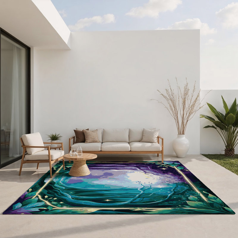 Twilight Branches Indoor And Outdoor Area Rug, Rectangle 5' x 7'
