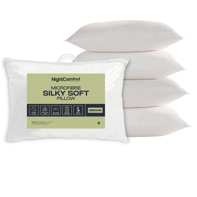 NightComfort Silky Soft Microfibre Medium Support Pillows