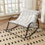 Chaise berçante large en métal avec coussin amovible-1229795629
