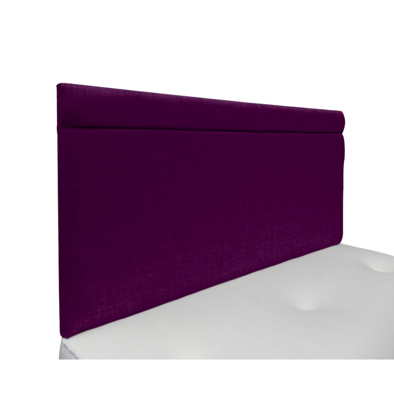 Burchette Upholstered Headboard, Purple, Kingsize (5'), 100% Linen