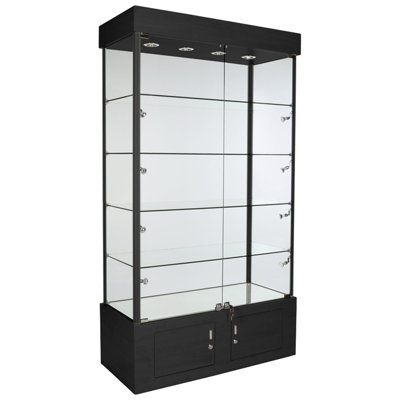 73" H X 40" W - Aluminum Framed Glass, LED Lit Retail Wall Display Case | Fully Assembled