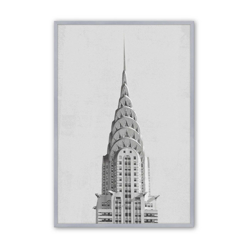 «Chrysler Building NYC», reproduction d'art, H 31,5 po x l 21,5 po, Papier avec cadre ouvert sans passe-partout
