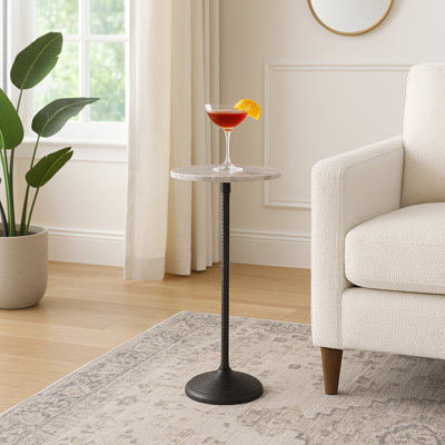Table d'appoint décorative en marbre avec base en métal Jackest